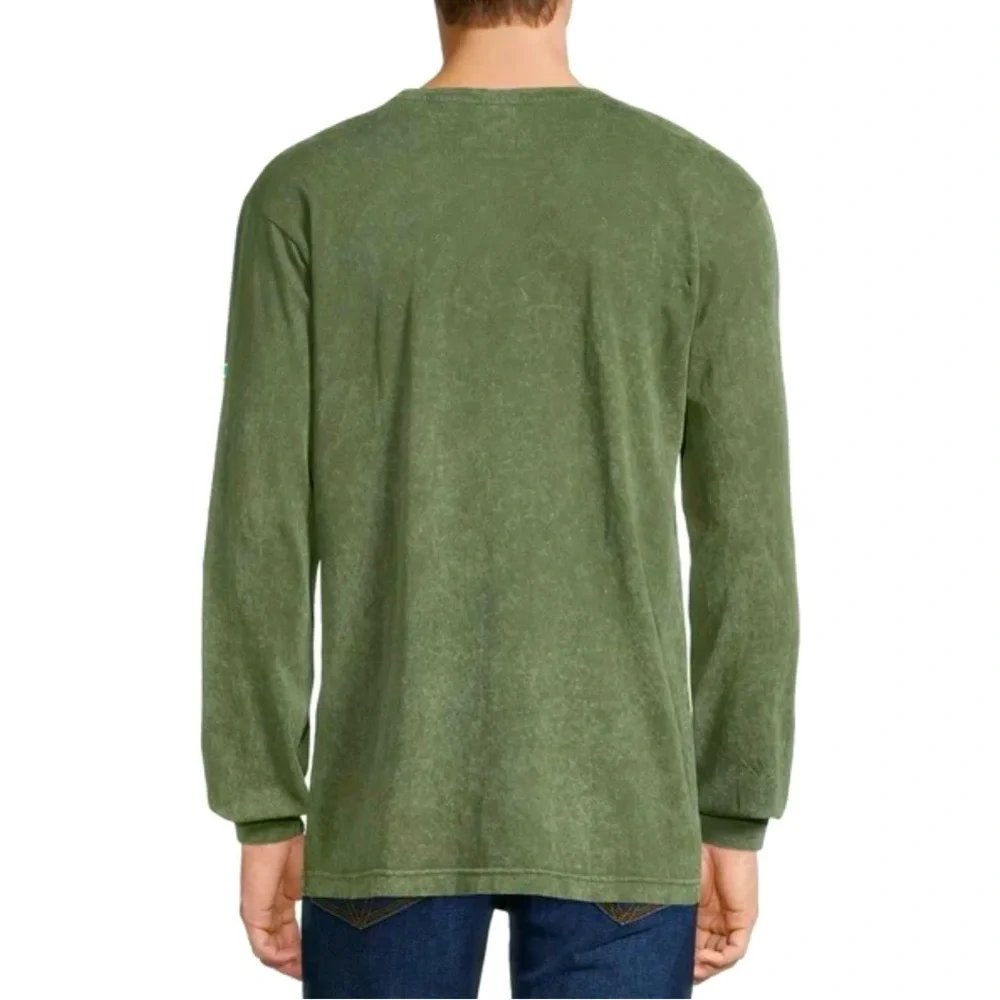 Rick & Morty Casual Green Crewneck Long Sleeve Graphic Print Pullover T-Shirt - Picture 3 of 9